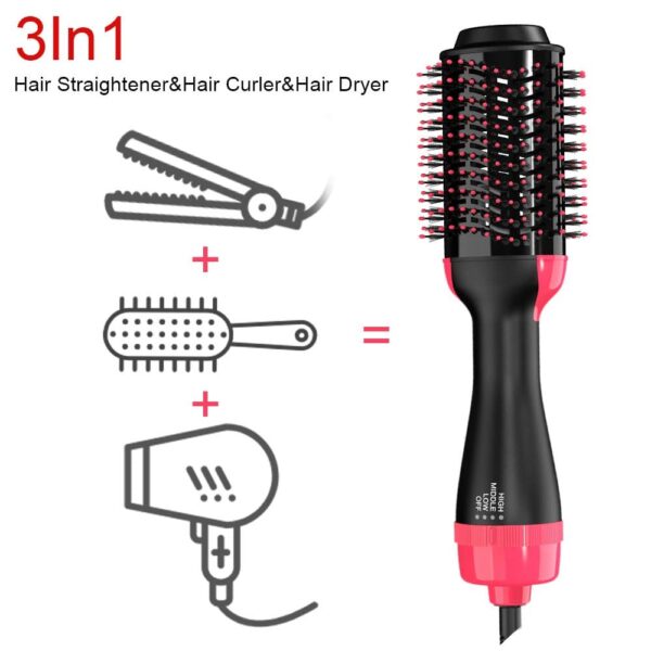 Professional Hot Air Brush Straightening Hair Dryer Comb And Volumizer With Straightener Curler For Girls, Women