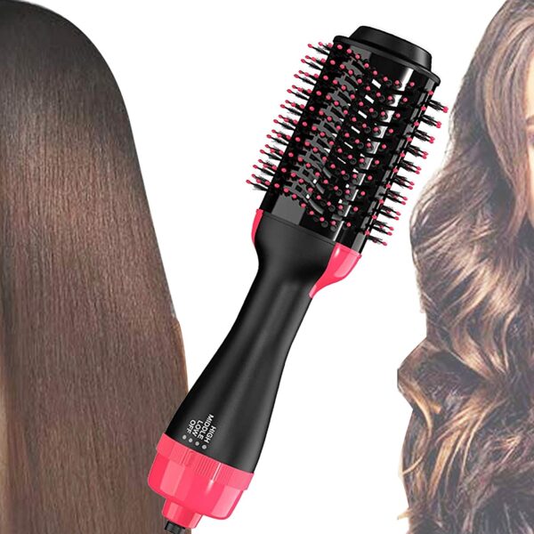 Professional Hot Air Brush Straightening Hair Dryer Comb And Volumizer With Straightener Curler For Girls, Women - Image 3