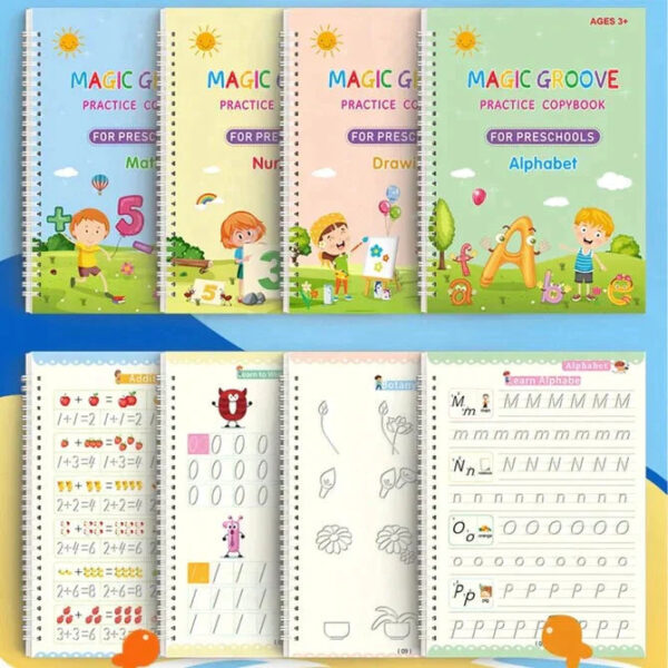 Set Of 4 Reusable Handwriting Kids Magic Book - Image 5